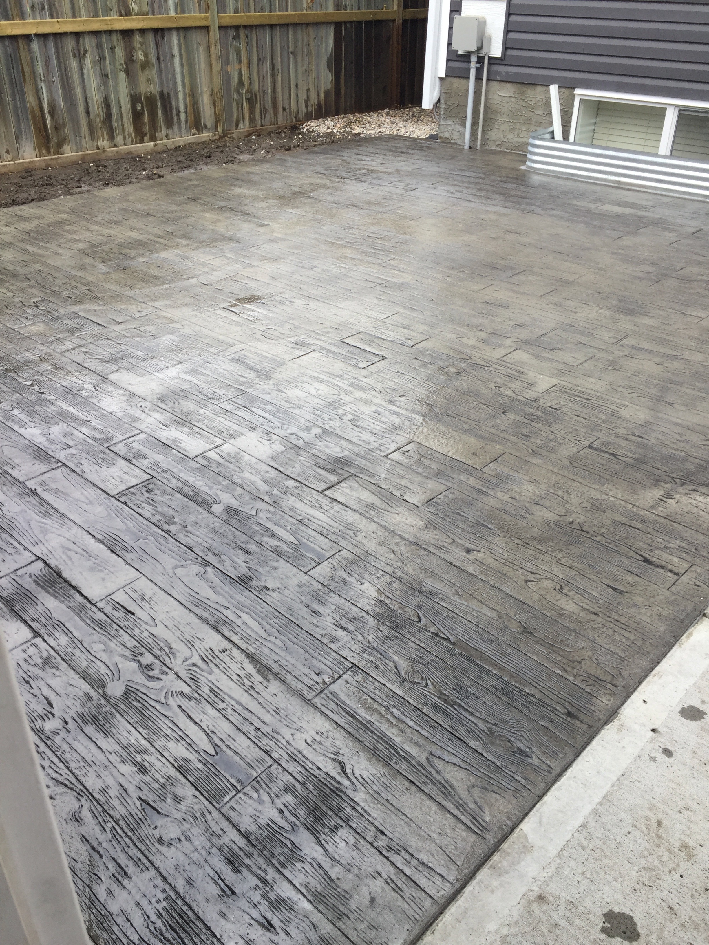 Wood Grain Stamped Patio